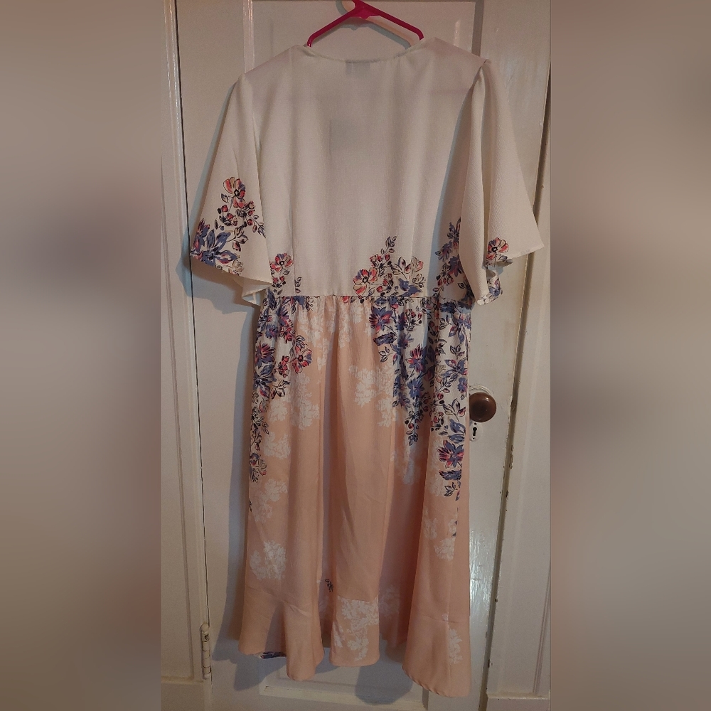 KAARI blue 1X Wrap dress - Picture 4 of 4